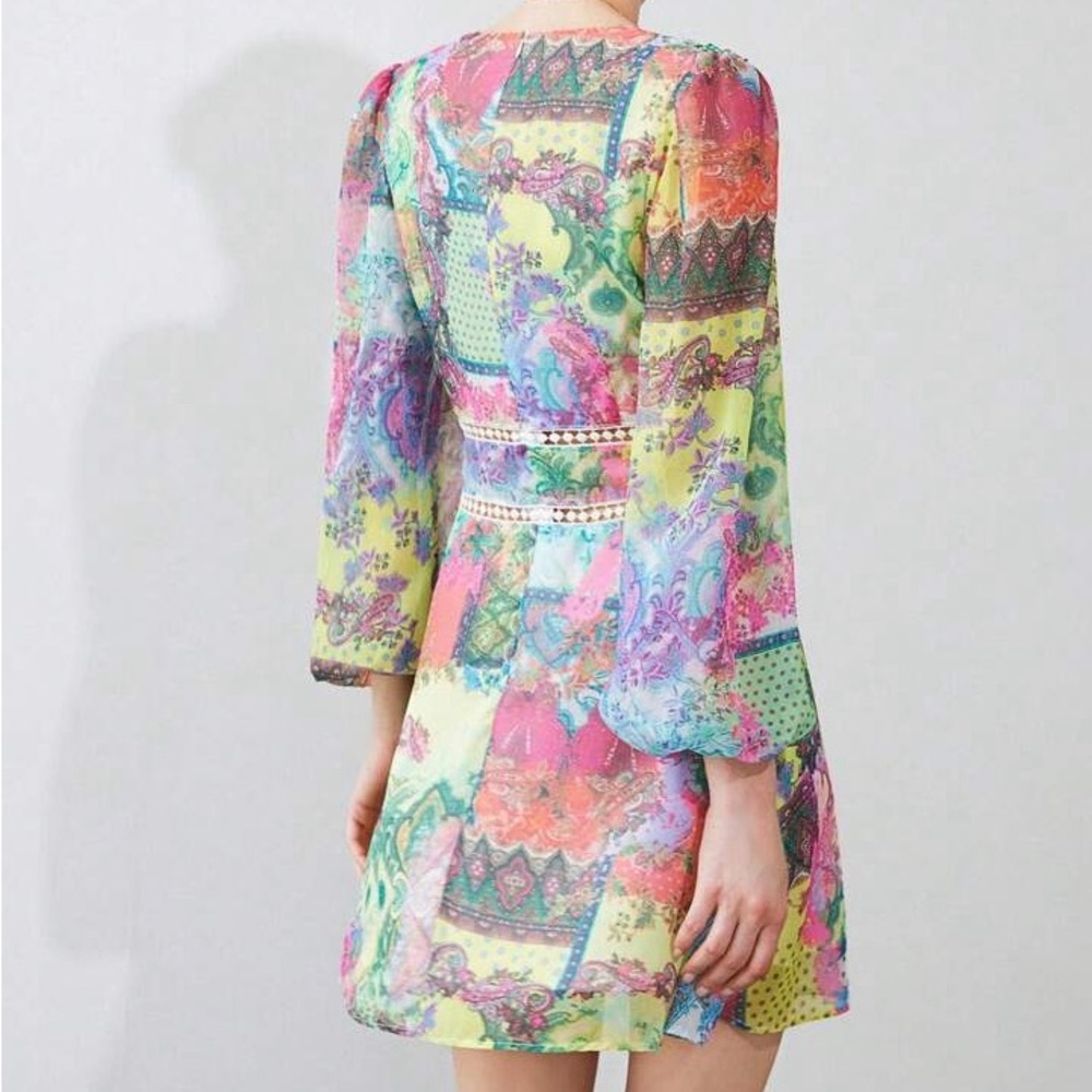 Colorful Patterned boho Women's Dress - Picture 2 of 3